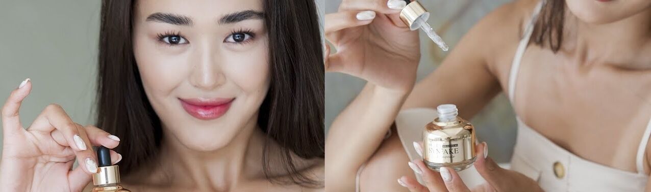 aplicando soro á pel para o rexuvenecemento facial